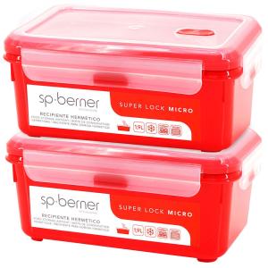 Sp Berner Super Lock Micro 1.9l Airtight Container 2 Units…