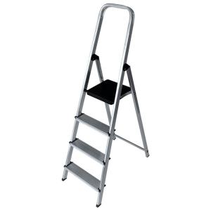 Edm Aluminium Ladder 4 Steps Zilver