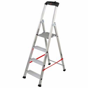Hailo Alu Pro 8844-011 4 Steps Aluminum Ladder Zilver
