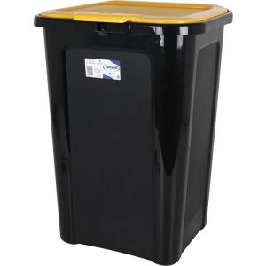 Tontarelli Coverline Trash Can 44l/yellow Lid Transparant