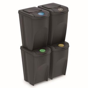 Prosperplast Sortibox Recycling Bins 140l 4 Units Grijs