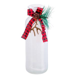 Fantastiko Christmas Decoration Bottle With Bow 16 Cm Trans…