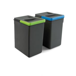 Emuca Recycle 2x7l Trash Can 2 Units Zilver