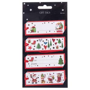 Generico Pack Of 4 Christmas Hanging Gift Tags Veelkleurig