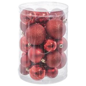 Generico Jar Of 27 Red Christmas Balls Various Sizes And Te…