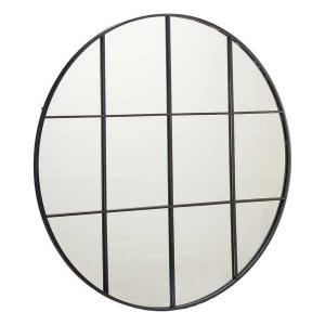 Gift Decor Round Metal 100x2.5x100 Cm Wall Mirror Zwart