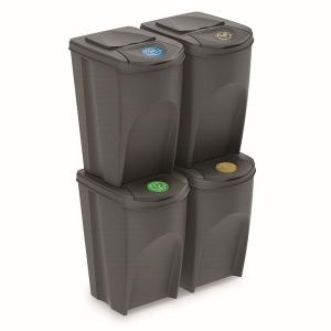 Prosperplast Sortibox Recycling Bins 140l 4 Units Grijs