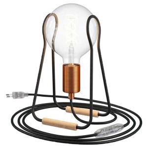 Creative Cables Taché Metal Lamp With Light Bulb Zwart
