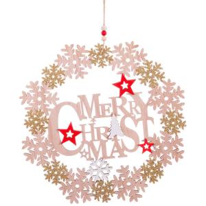 Juinsa Wooden Wreath Merry Christmas Star Decoration 30 Cm…