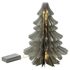 L´oca Nera Decorative Paper Tree Small With Leds Grijs