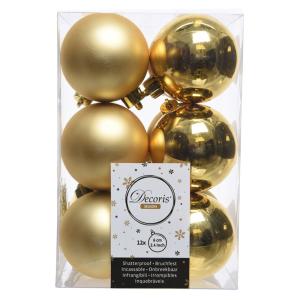 Decoris Christmas Decorative Balls Chain 12 Units Goud