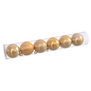 Juinsa Tube With 6 Balls 6 Cm Christmas Aged Gold Goud