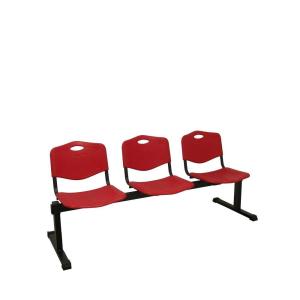 Nowy Styl Iso Plastic 3 Seats Office Bench Rood