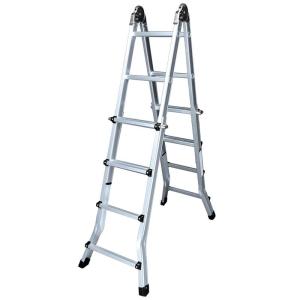 Edm Multifunction Ladder 2x4 4 Steps Zilver