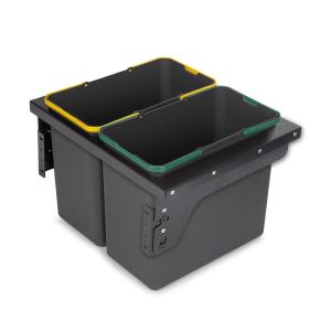 Emuca Lateral 2x24l Automatic Recycling Bin Transparant