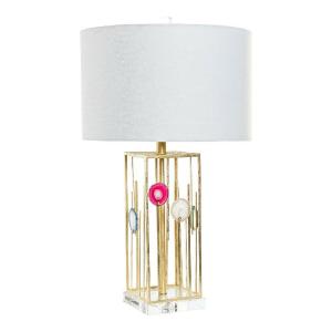 Home Decor Polyester Metal 41x41x72 Cm Table Lamp Goud