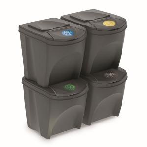 Prosperplast Sortibox Recycling Bins 100l 4 Units Grijs