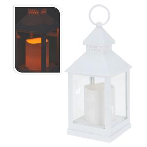 Oem Lantern With Led Candle 23 Cm Wit