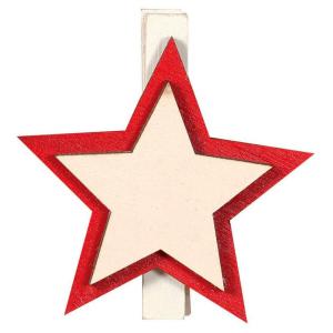Generico Set Of 9 Wooden Clothes Pegs Stars 4 Cm Goud