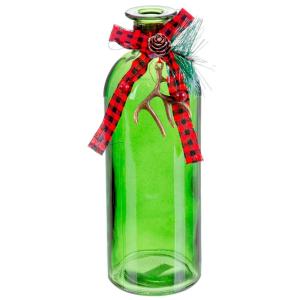 Fantastiko Christmas Decoration Bottle With Bow 20 Cm Groen