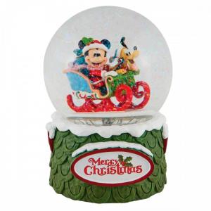 Disney Traditions Mickey And Pluto Christmas Snow Globe Vee…