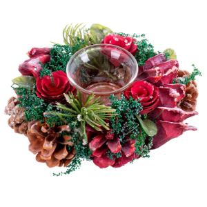 Fantastiko Pine Cone Candle Holder Christmas Table Centrepi…