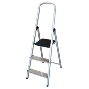 Edm Aluminium Ladder 3 Steps Zilver