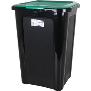 Tontarelli Coverline Trash Can 44l/green Lid Transparant