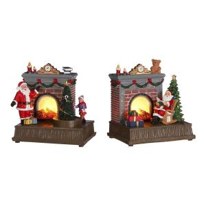Edm Santa Claus Fireplace Christmas Tree Ornaments Goud
