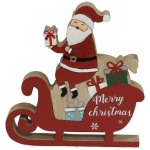 Gerimport Santa Claus Sled With 15x16 Cm Wood Gifts Rood