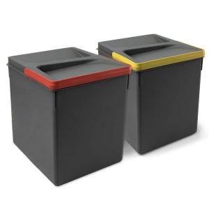 Emuca Recycle 2x15l Trash Can 2 Units Goud