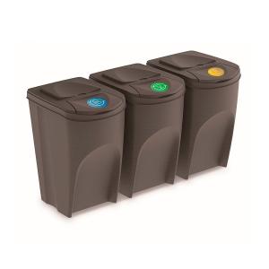 Prosperplast Sortibox Recycling Bins 105l 3 Units Grijs