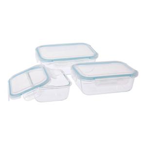 Edm Glass Lunch Box 3 Units Transparant