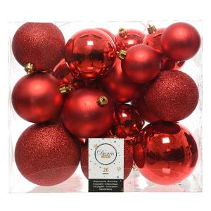 Decoris Decorative Ball For Christmas Tree 26 Units Rood