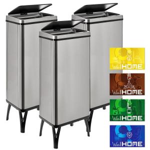 Wellhome Smart Trash Cans 60l 3 Units Transparant
