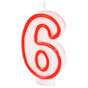 Best Products Party Candle Number 6 Wit