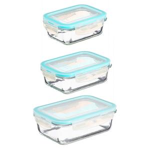 5 Five Glass Lunch Box 3 Units Transparant