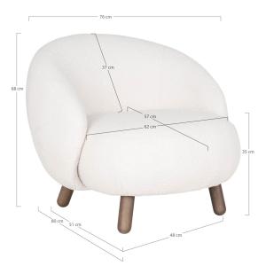 House Collection Fauteuil Torvi Wit Teddy